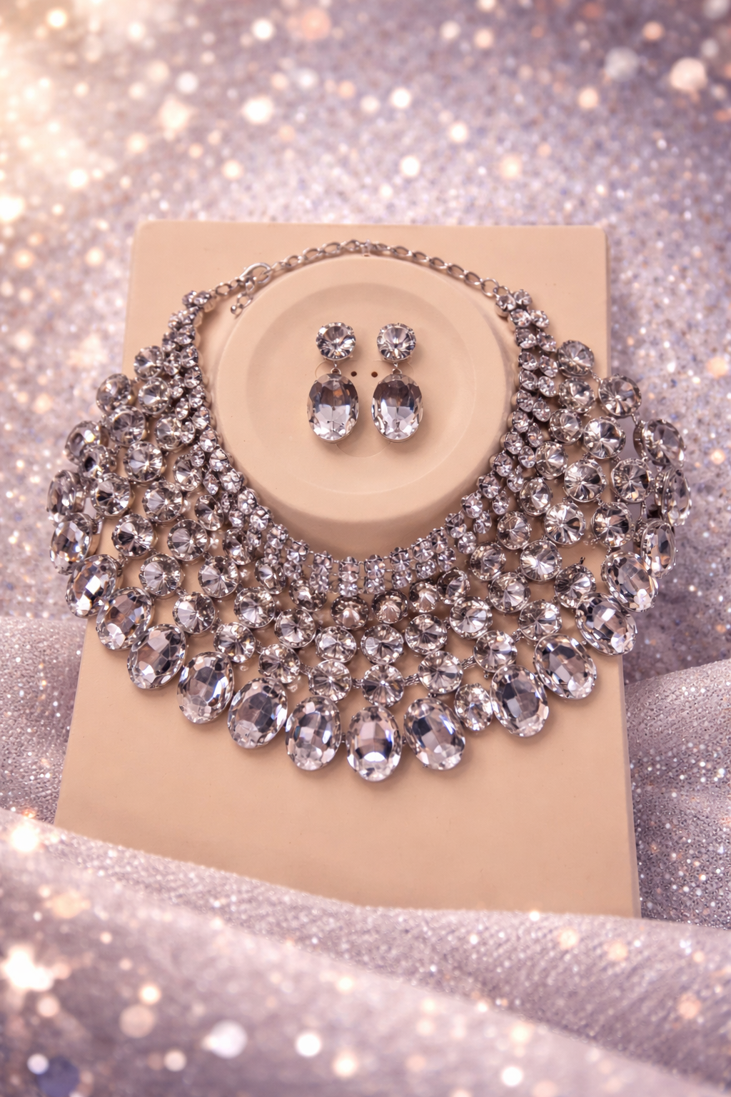 Collar Pedreria (cristal) Plata