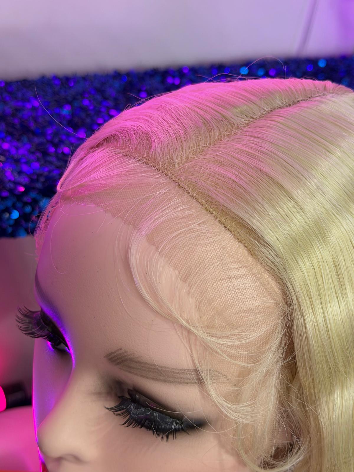Peluca Natural 100% Cabello Humano-Rubia