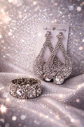 Conjunto de Aretes y pulsera plata