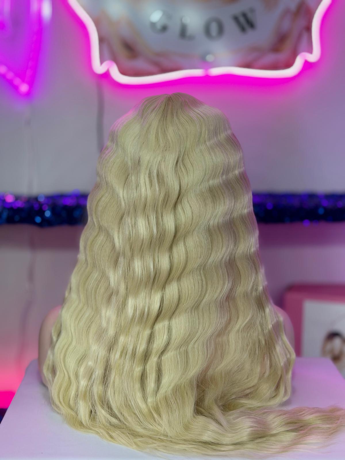 Peluca Natural 100% Cabello Humano-Rubia