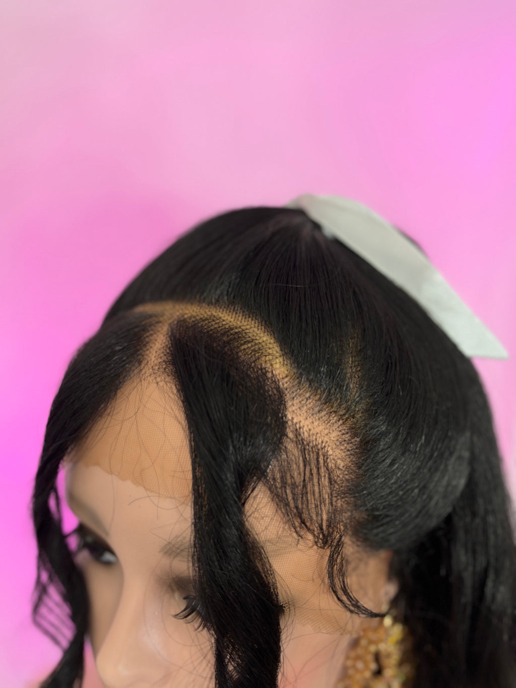 Peluca 153 de Cabello 100% Humano 30 Pulgadas Negro, Lace Frontal, Partidura Libre.