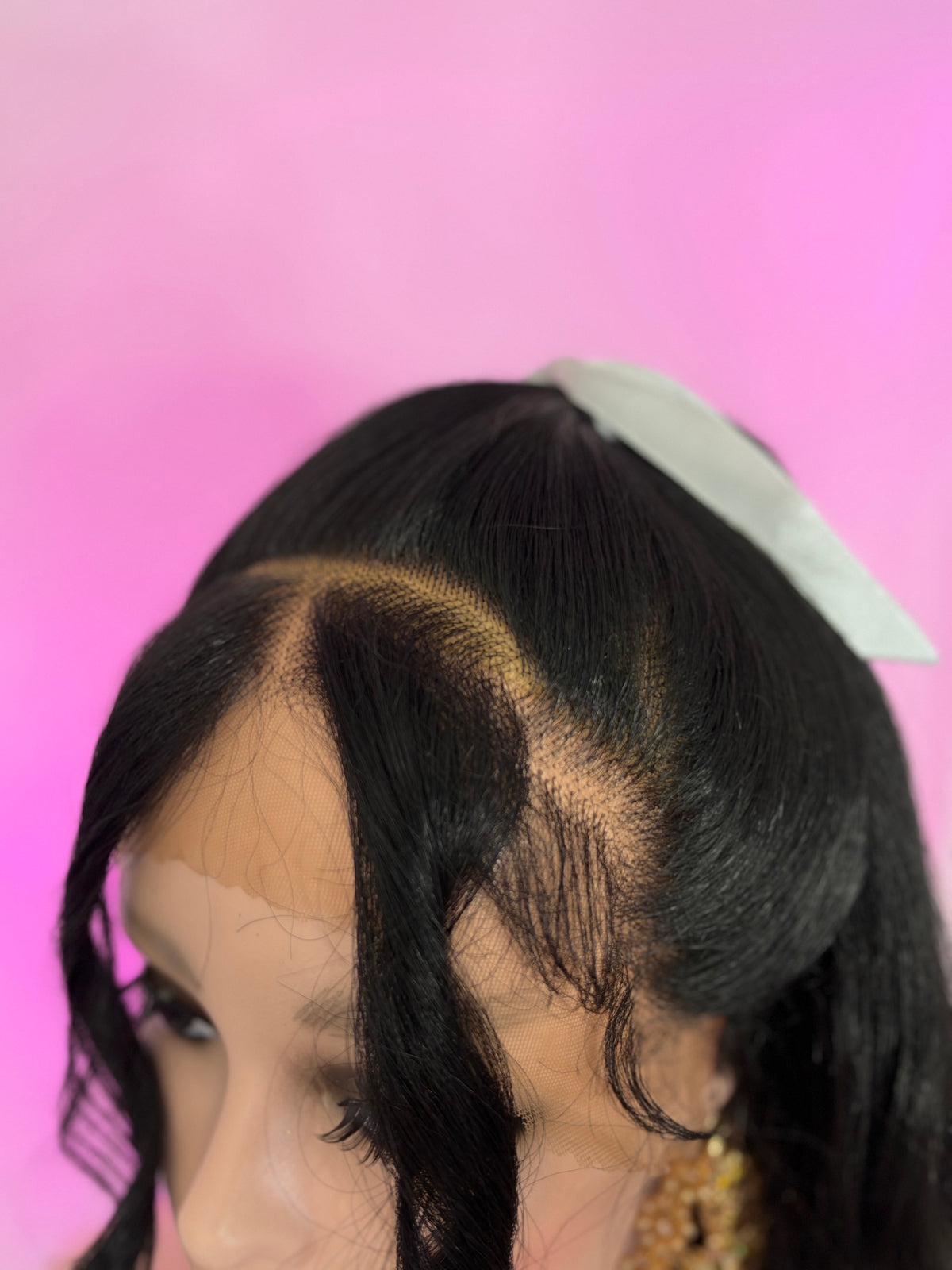 Peluca 153 de Cabello 100% Humano 30 Pulgadas Negro, Lace Frontal, Partidura Libre.