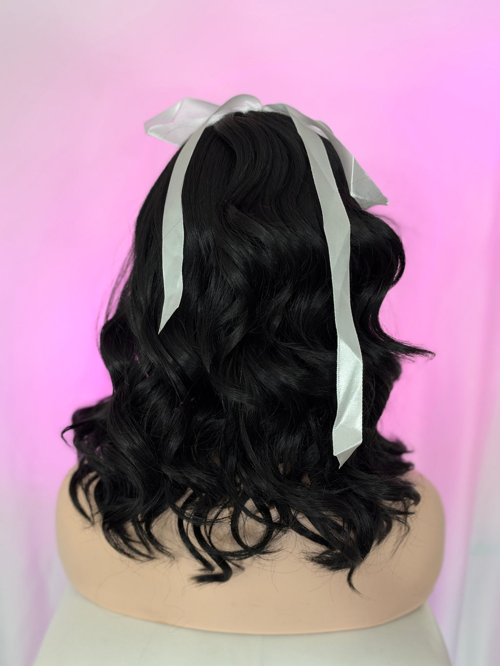 Peluca 159 de Cabello 100% Humano Negro Natural - Ondulada, Lace frontal Partidura Libre.