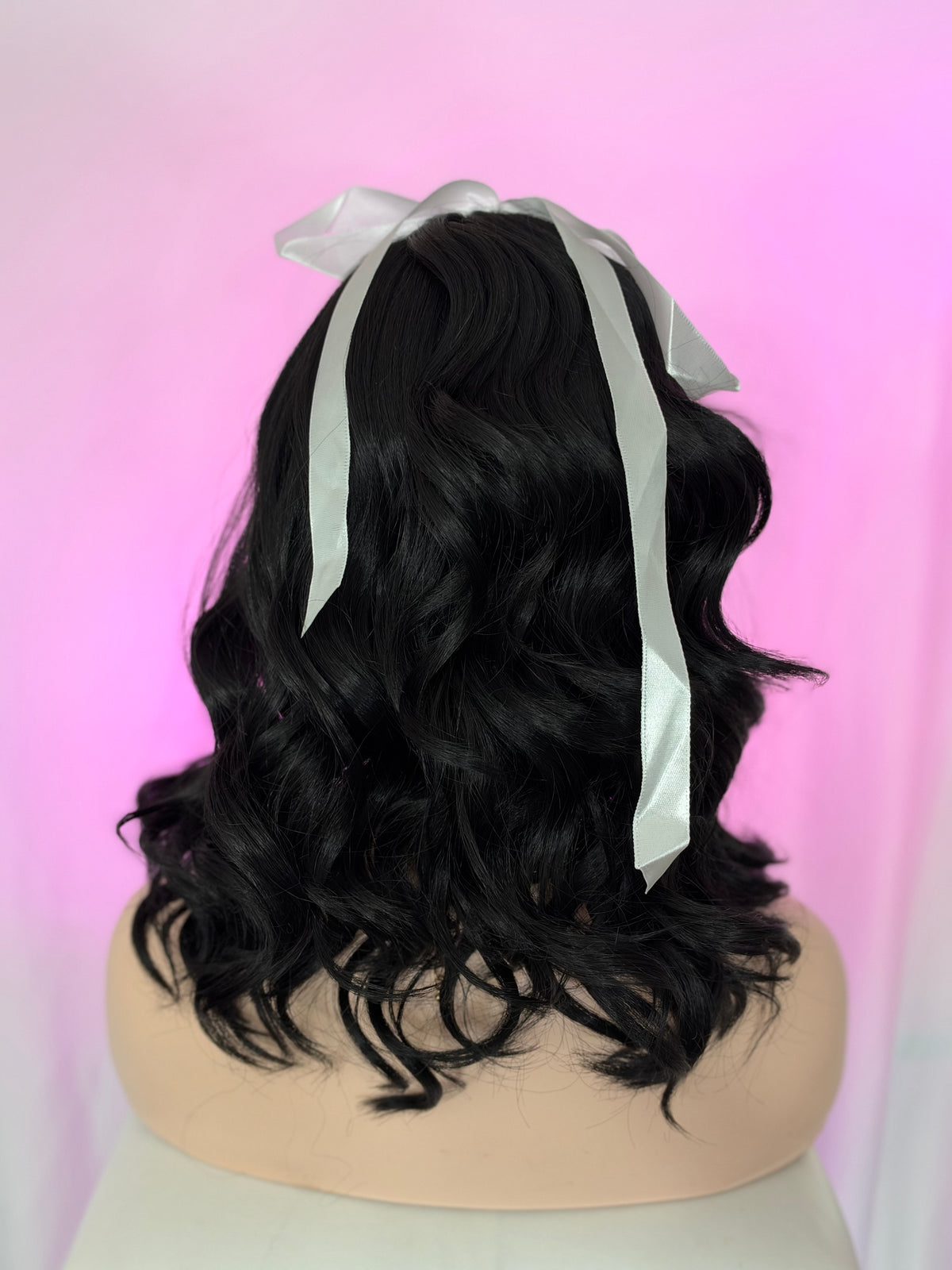 Peluca 159 de Cabello 100% Humano Negro Natural - Ondulada, Lace frontal Partidura Libre.