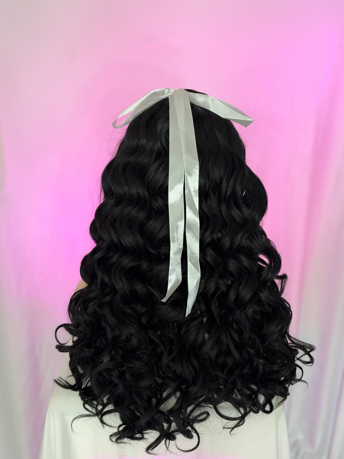 Peluca 163 de Cabello 100% Humano 30 Pulgadas Negro Natural Partidura Libre, Lace Frontal.
