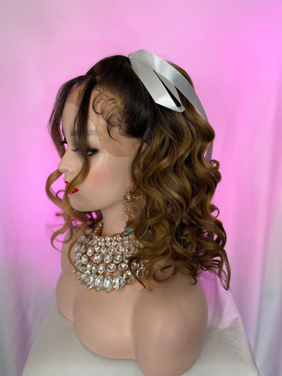Peluca 166 de Cabello 100% Humano 26 Pulgadas Caramelo, Lace Front, partidura Libre.