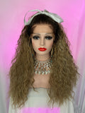 Peluca 169 de Cabello 100% Humano 30 Pulgadas Miel con raíz Castaña, Lace Frontal, Partidura libre.