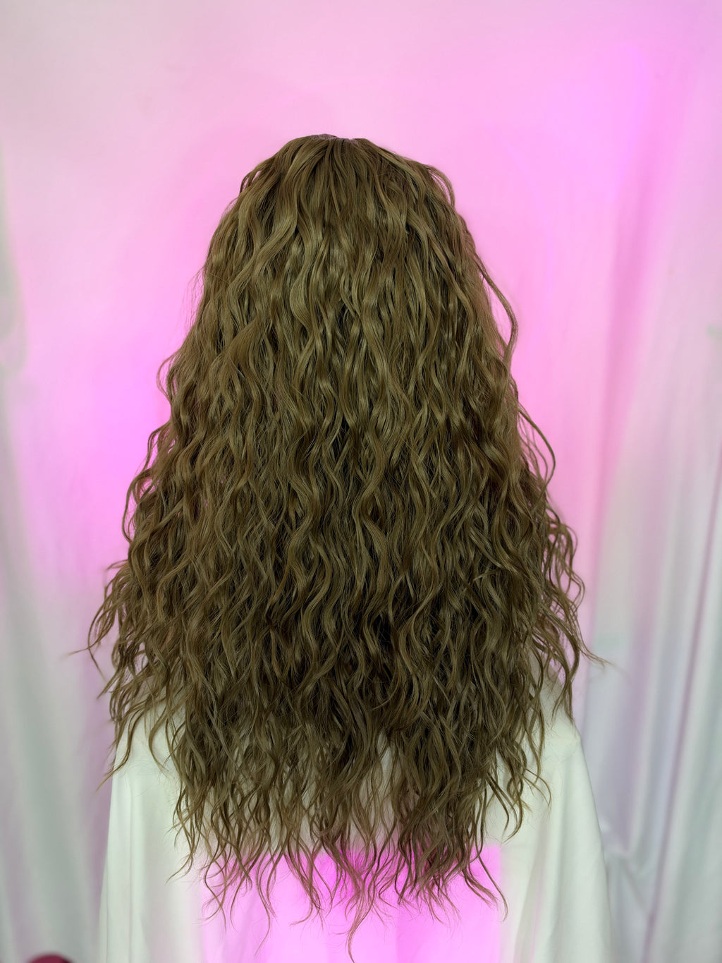 Peluca 176 Fibra 100% Premium Light Ash Brown, Lace frontal, Partidura Libre.