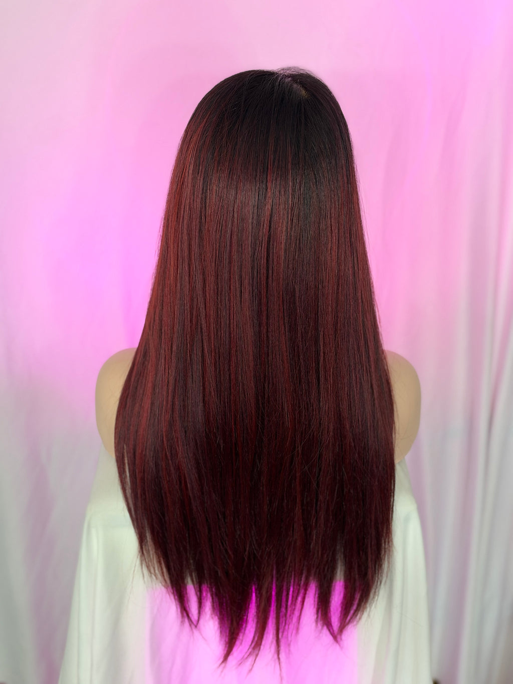 Peluca 187 de cabello Semi ~ Natural de 32 Pulgadas, Peli~Roja, Lace 360, Partidura Libre.