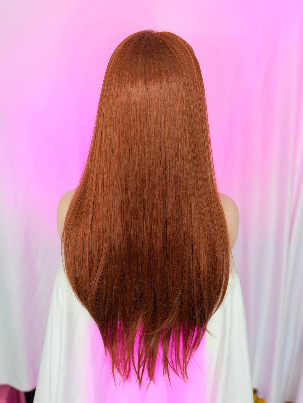 Peluca 190 de Cabello Semi ~ Natural 32 Pulgadas, Bronce, Lace 360, Lace Frontal.