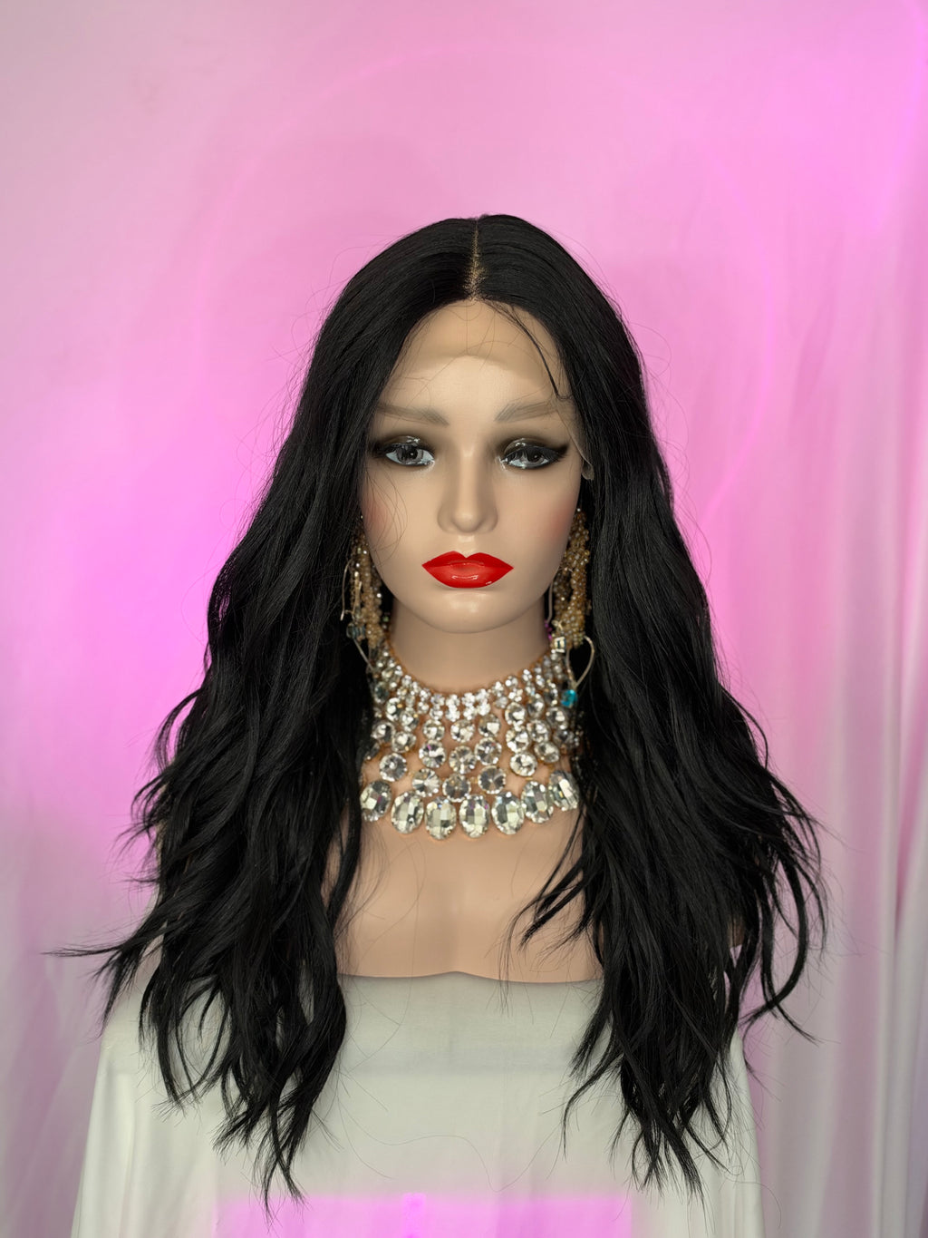Peluca 197 Semi ~ Natural 30 Pulgadas Negro Natural, Lace Frontal