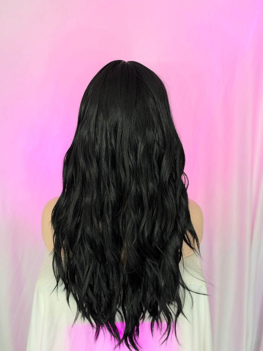 Peluca 197 Semi ~ Natural 30 Pulgadas Negro Natural, Lace Frontal