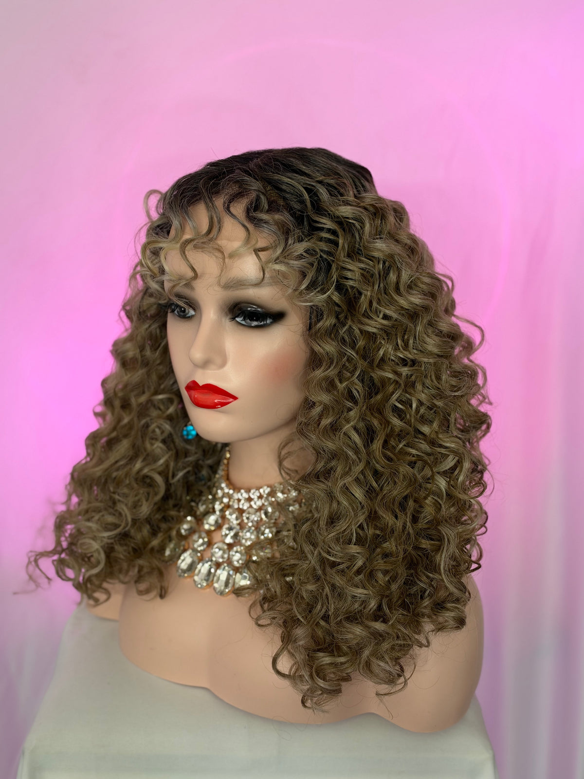 Peluca 227 de Cabello 100% Fibra Premium 30 Pulgadas Balayage Ash Blonde, Lace Frontal.
