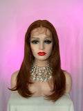 Peluca 229 de Cabello 100% Fibra Premium 28 Pulgadas Ginger, Lace Frontal