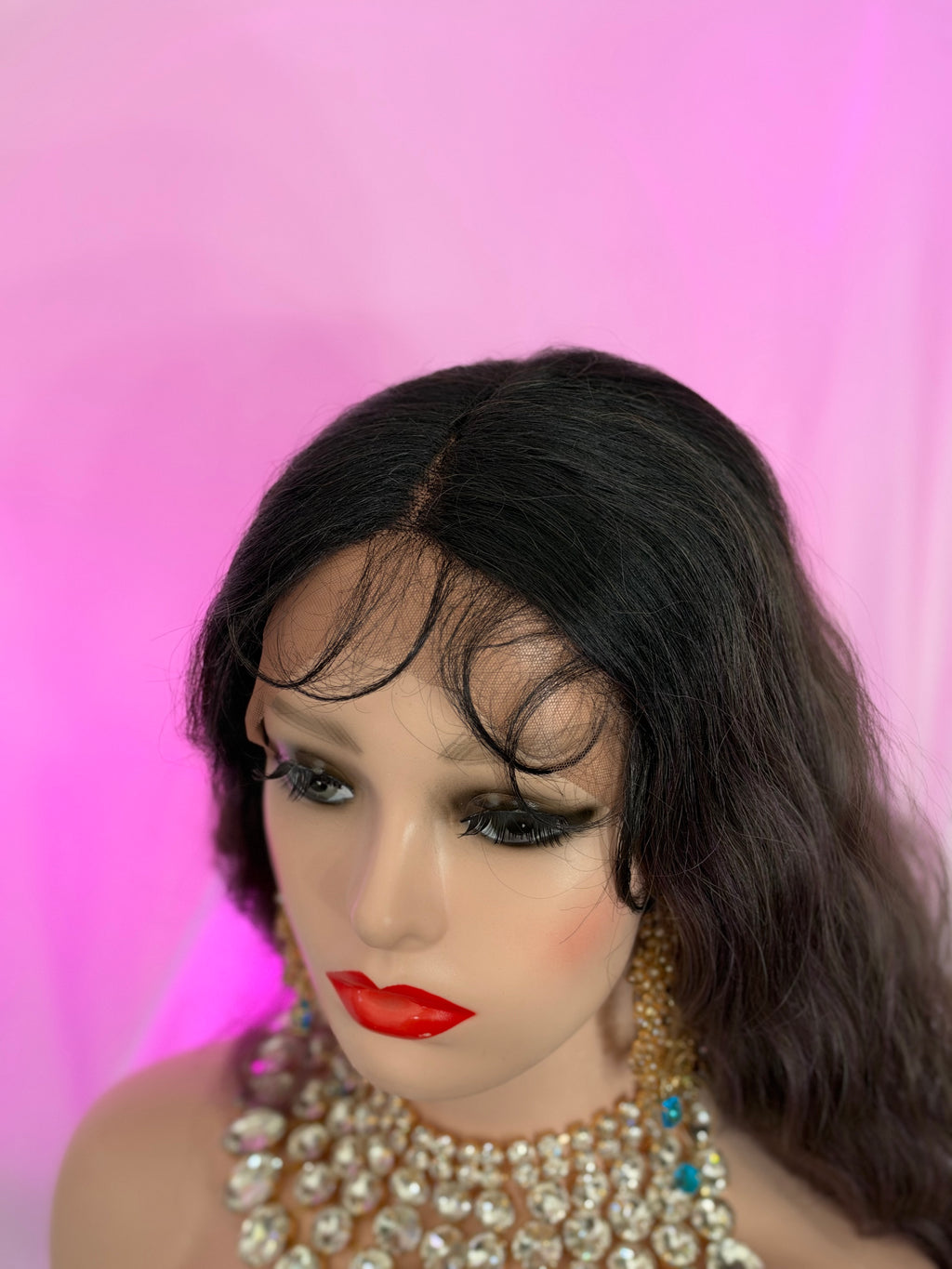 Peluca 238 de Cabello Fibra 100% Premium 32 Pulgadas Light Purple, Lace Frontal.