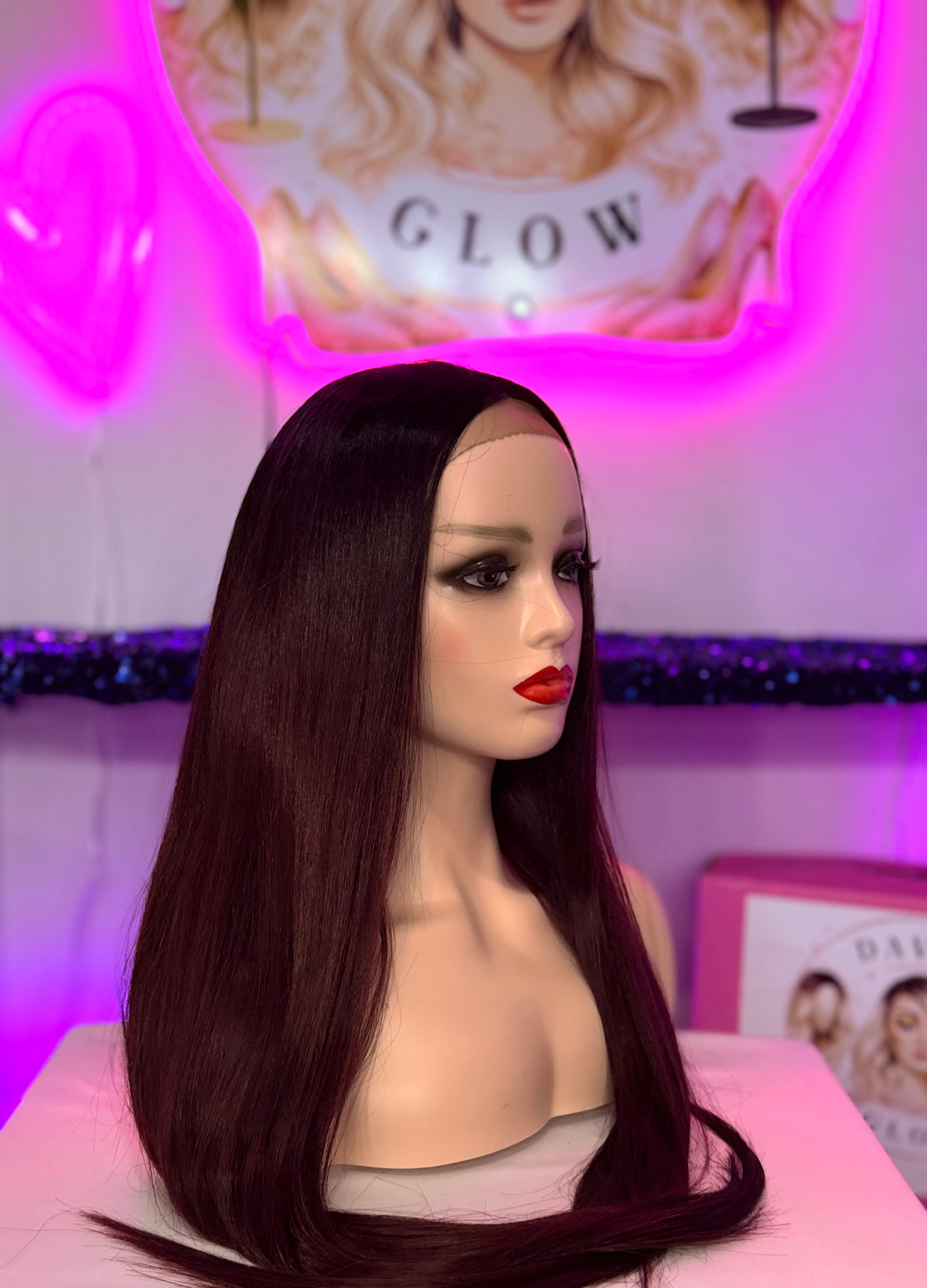Peluca Natural 100% Cabello Humano-Castano
