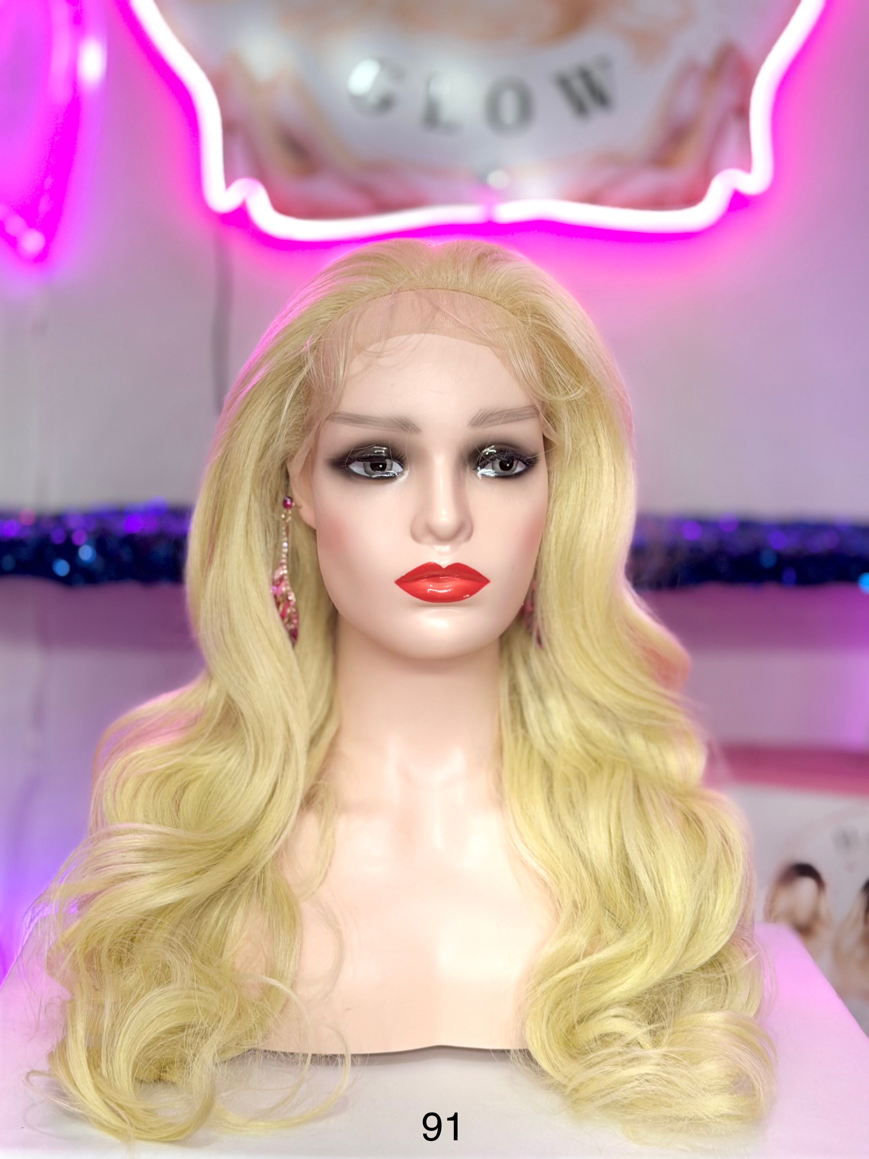 Peluca Natural 100% Pelo Humano-Rubio