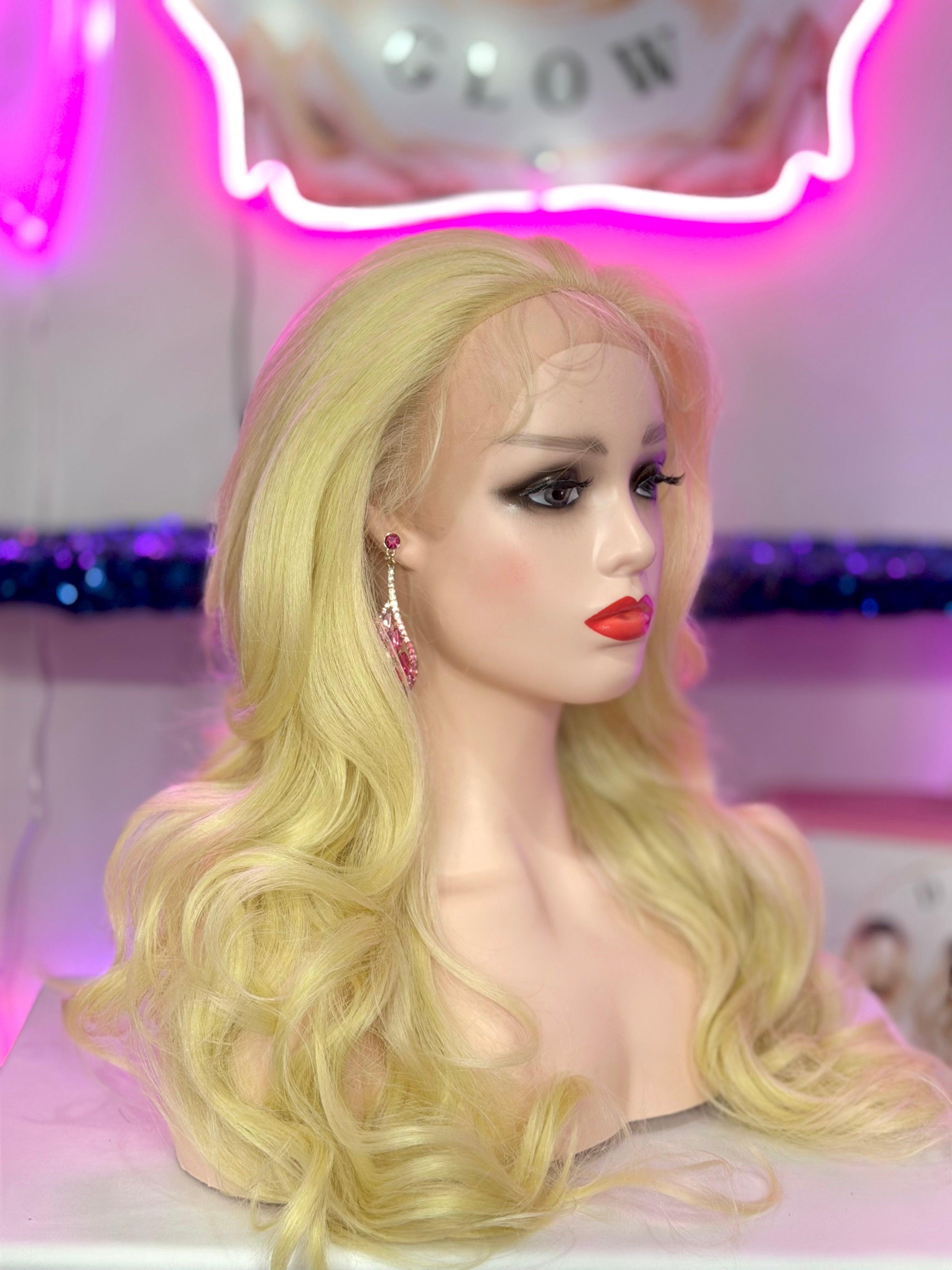 Peluca Natural 100% Pelo Humano-Rubio