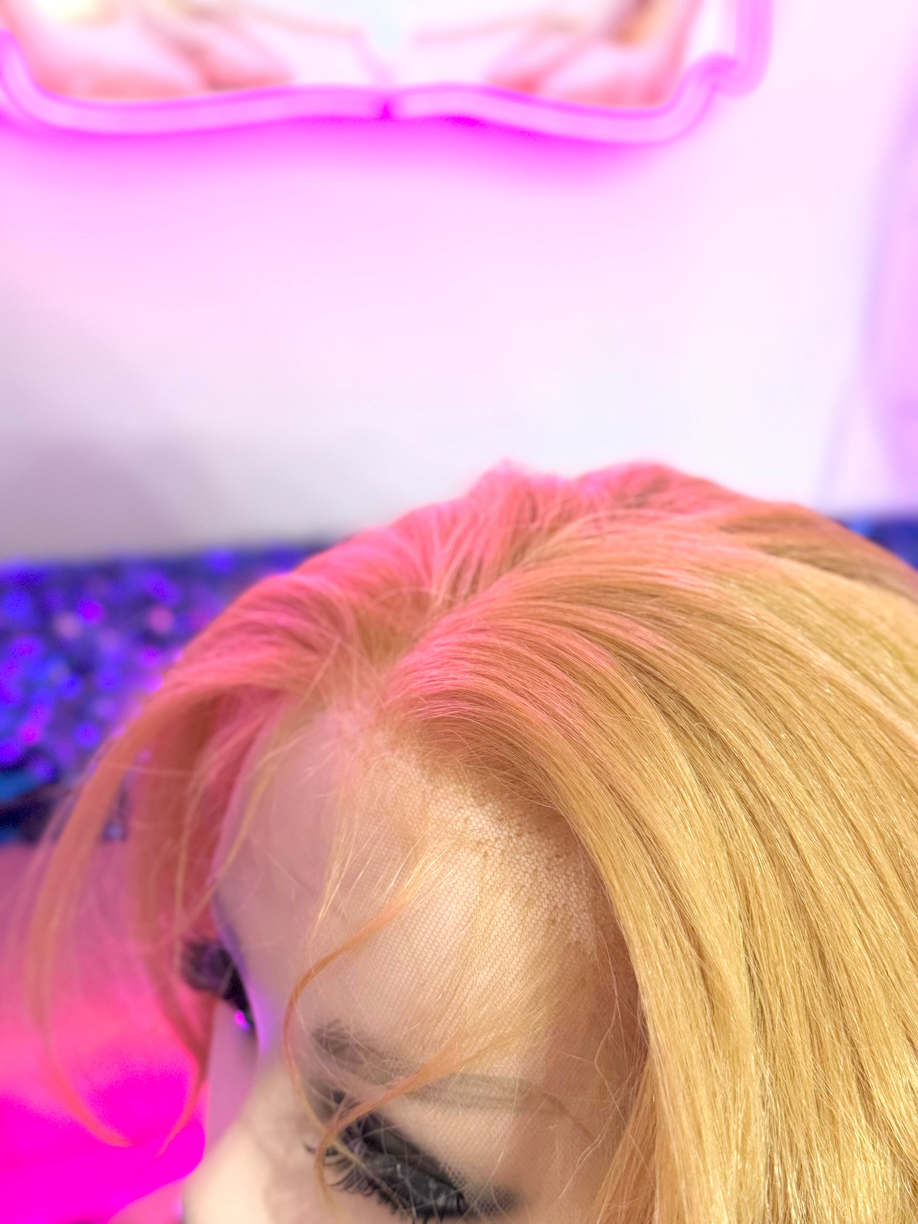 Peluca Cabello Natural 100% Humano-Rubio