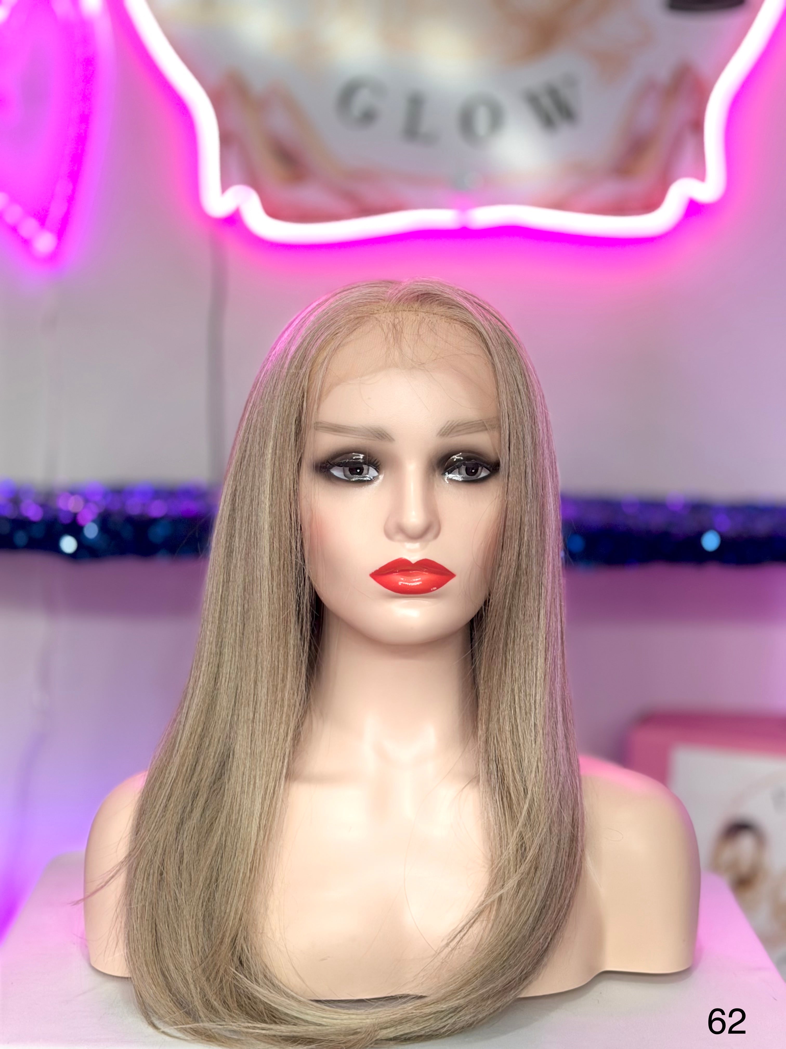 Peluca Natural 100% Pelo Humano- Rubio Cenizo