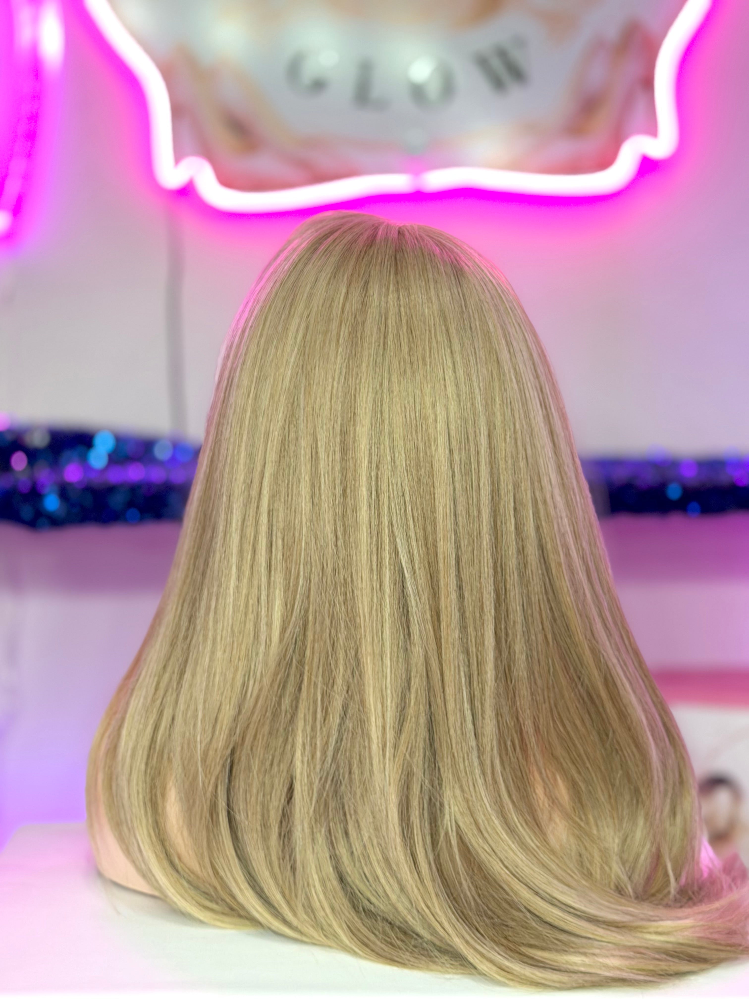 Peluca Natural 100% Cabello Humano-Rubio Cenizo