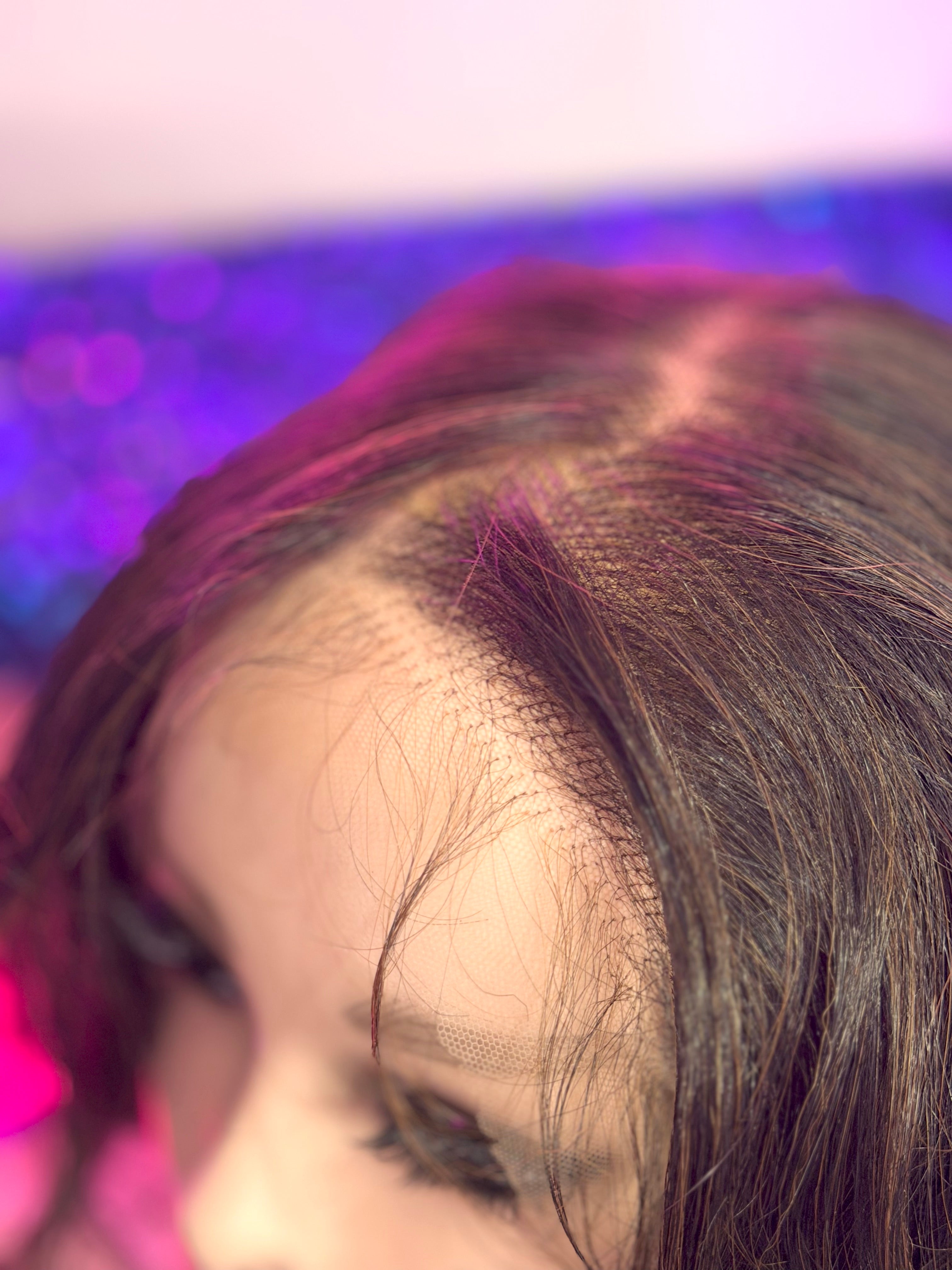 Peluca Natural 100% Cabello Humano- Castano/ Oscuro