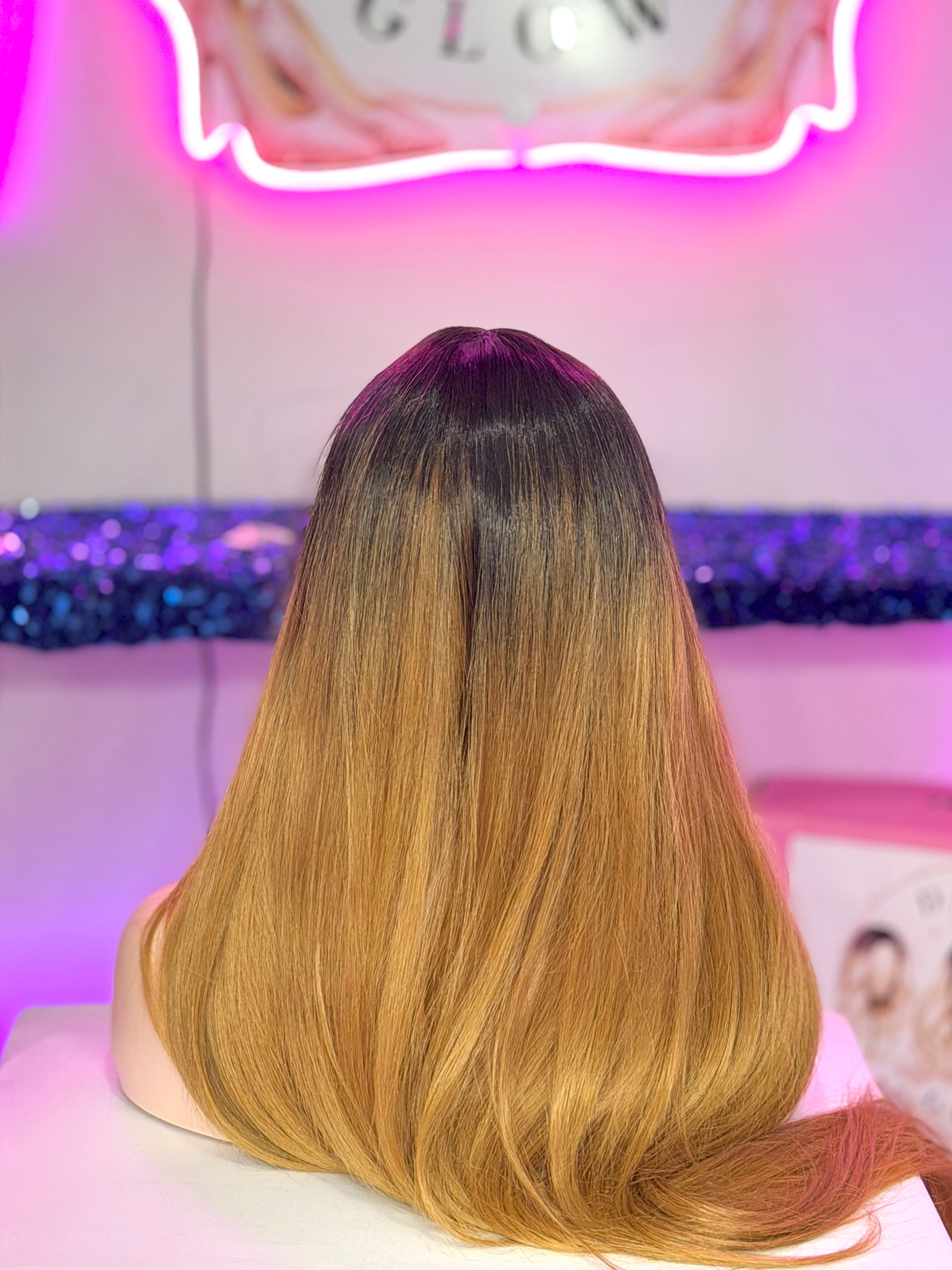 Peluca Natural 100% Cabello Humano- Castaño