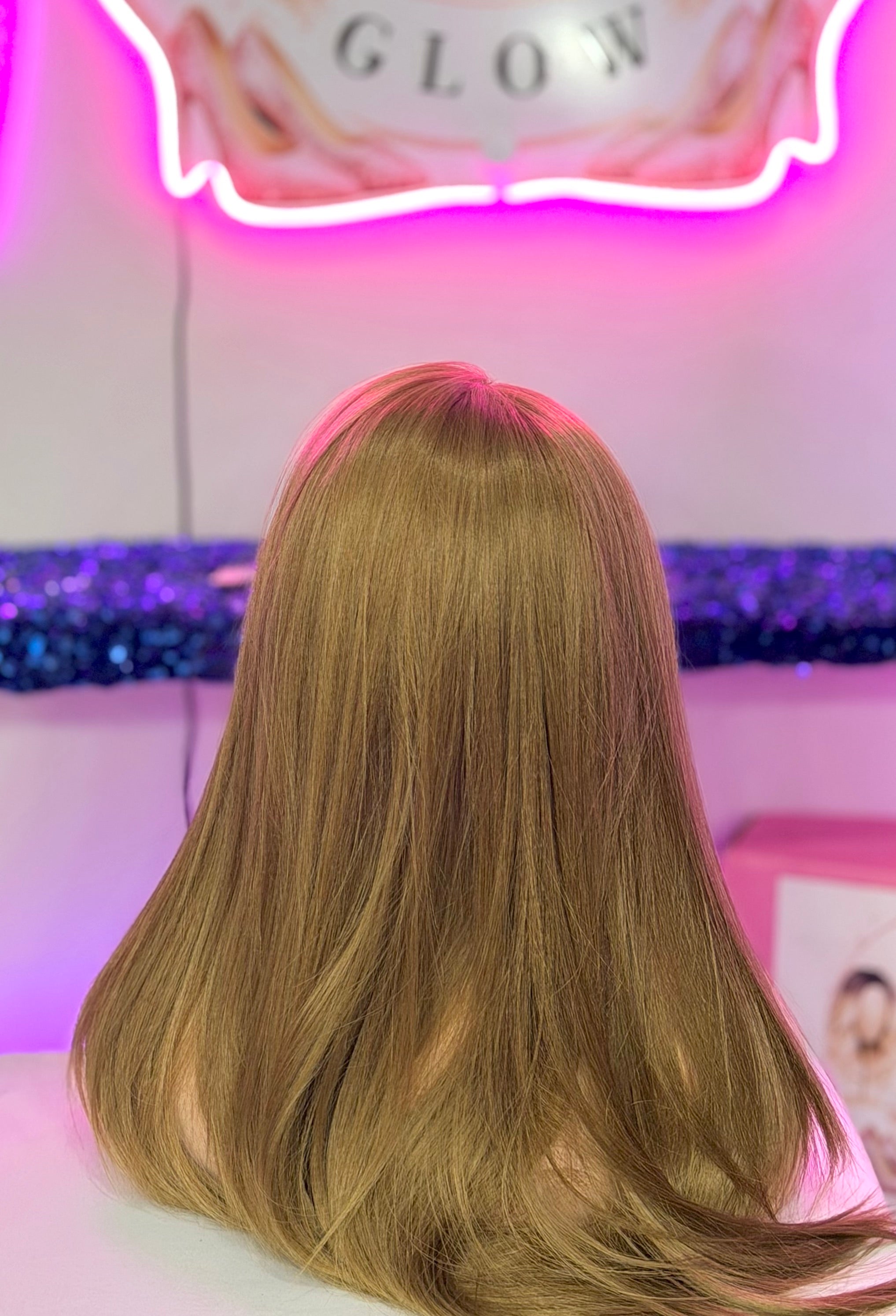 Peluca Natural 100% Cabello Humano-Rubio/Dorado