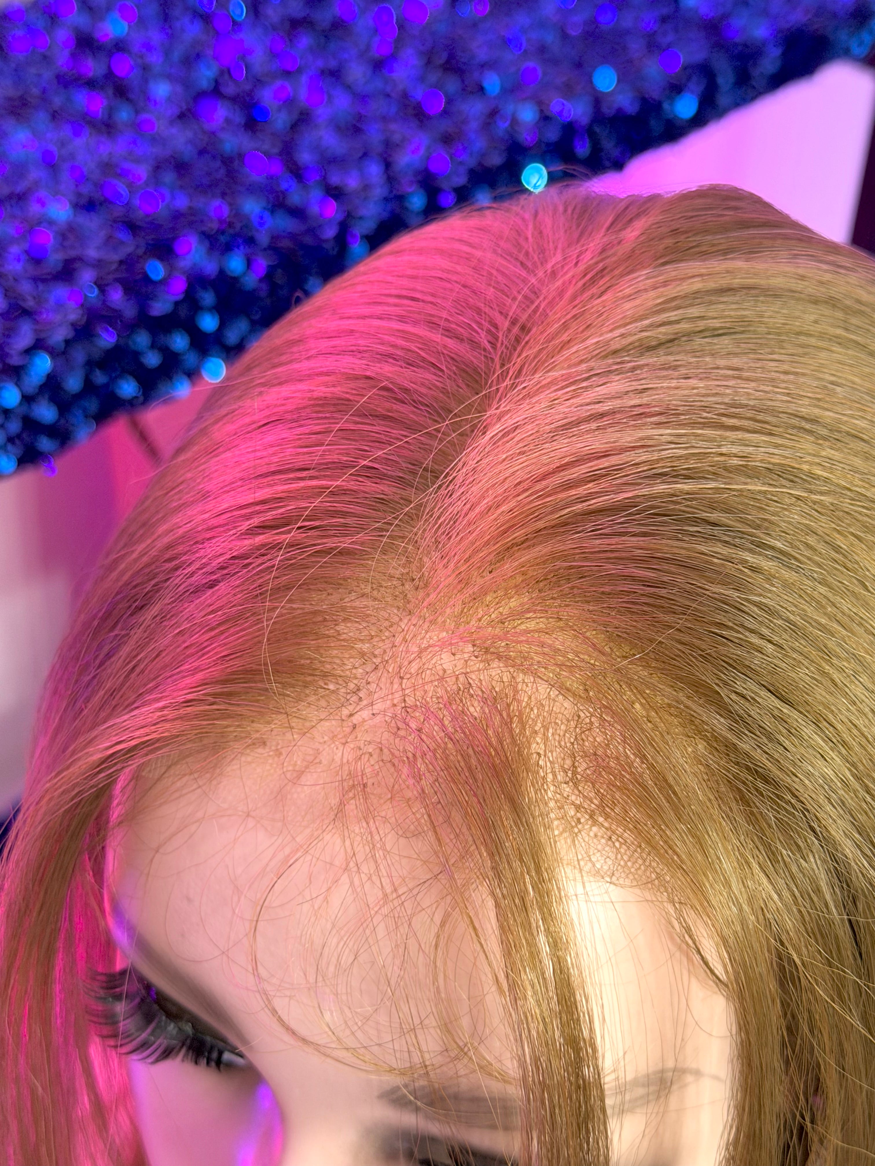 Peluca Natural 100% Cabello Humano-Rubio/Dorado