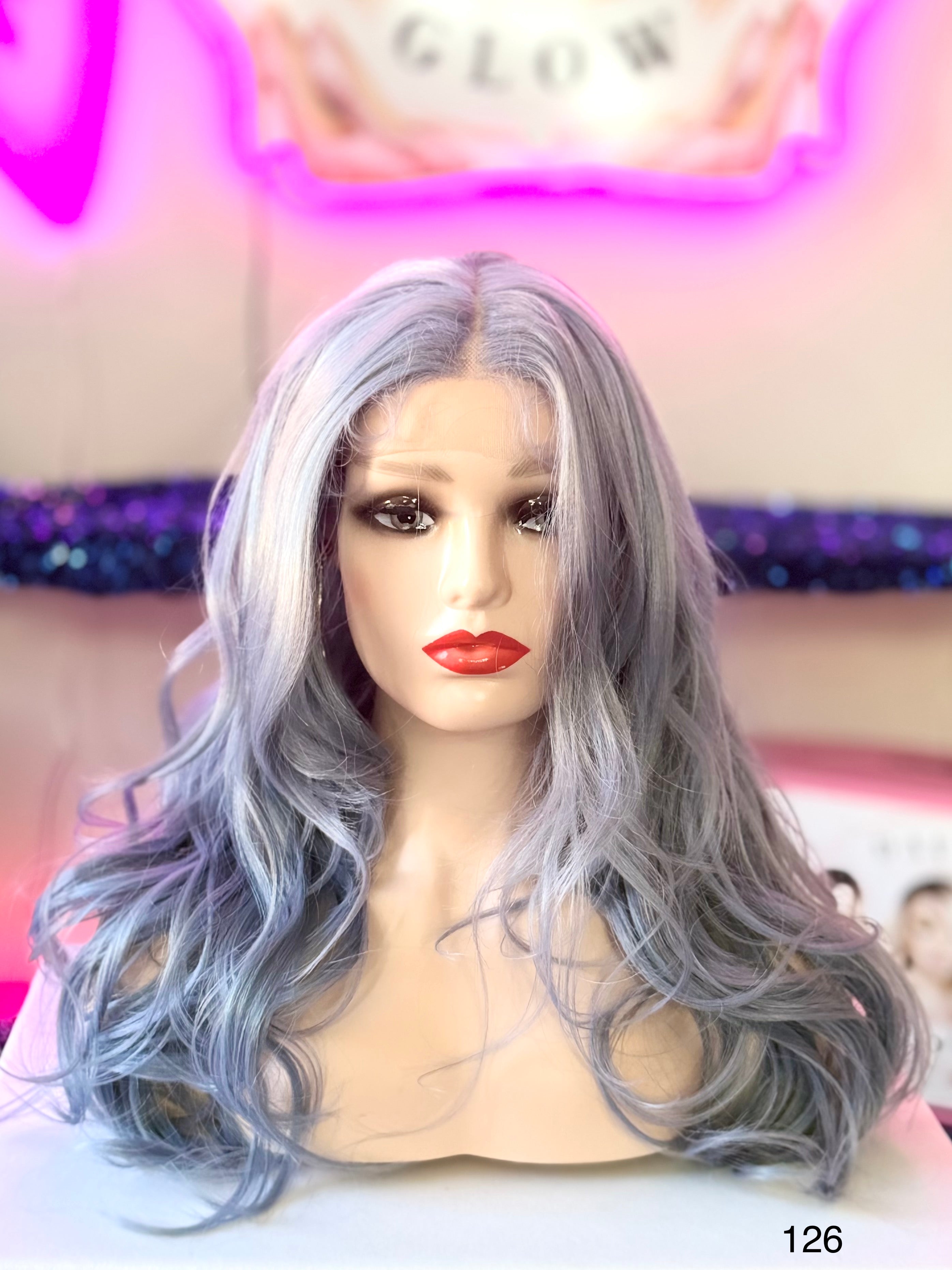 Pelucas 100% Sintetica Fibra Premium-Azul Pastel