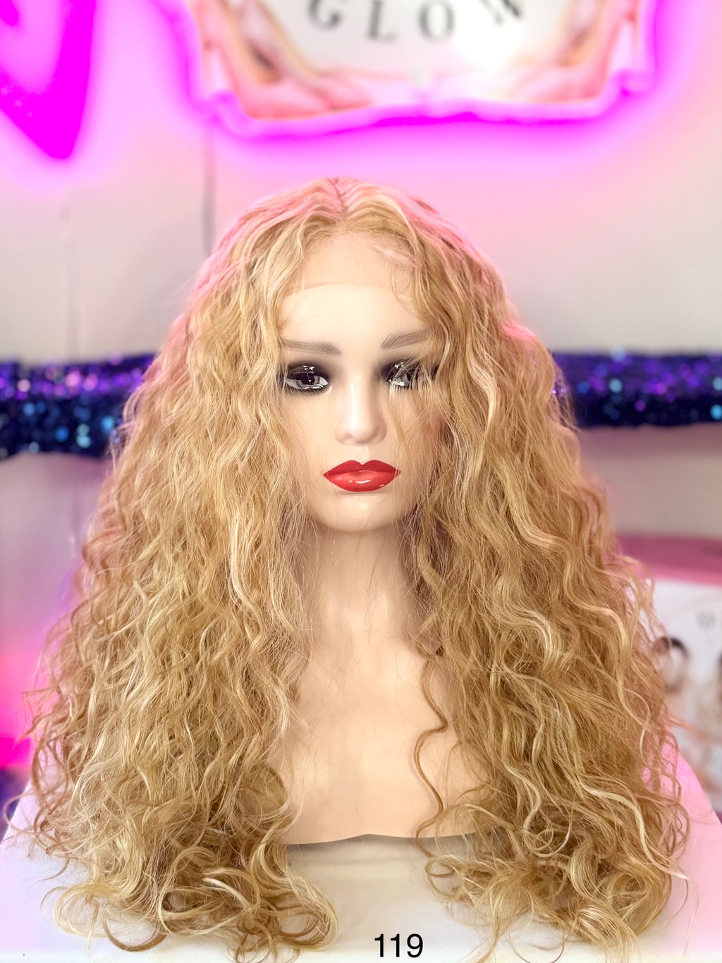 Peluca 50% Cabello Natural Humano, 50% Cabello Sintético Fibra Premium-Rubia