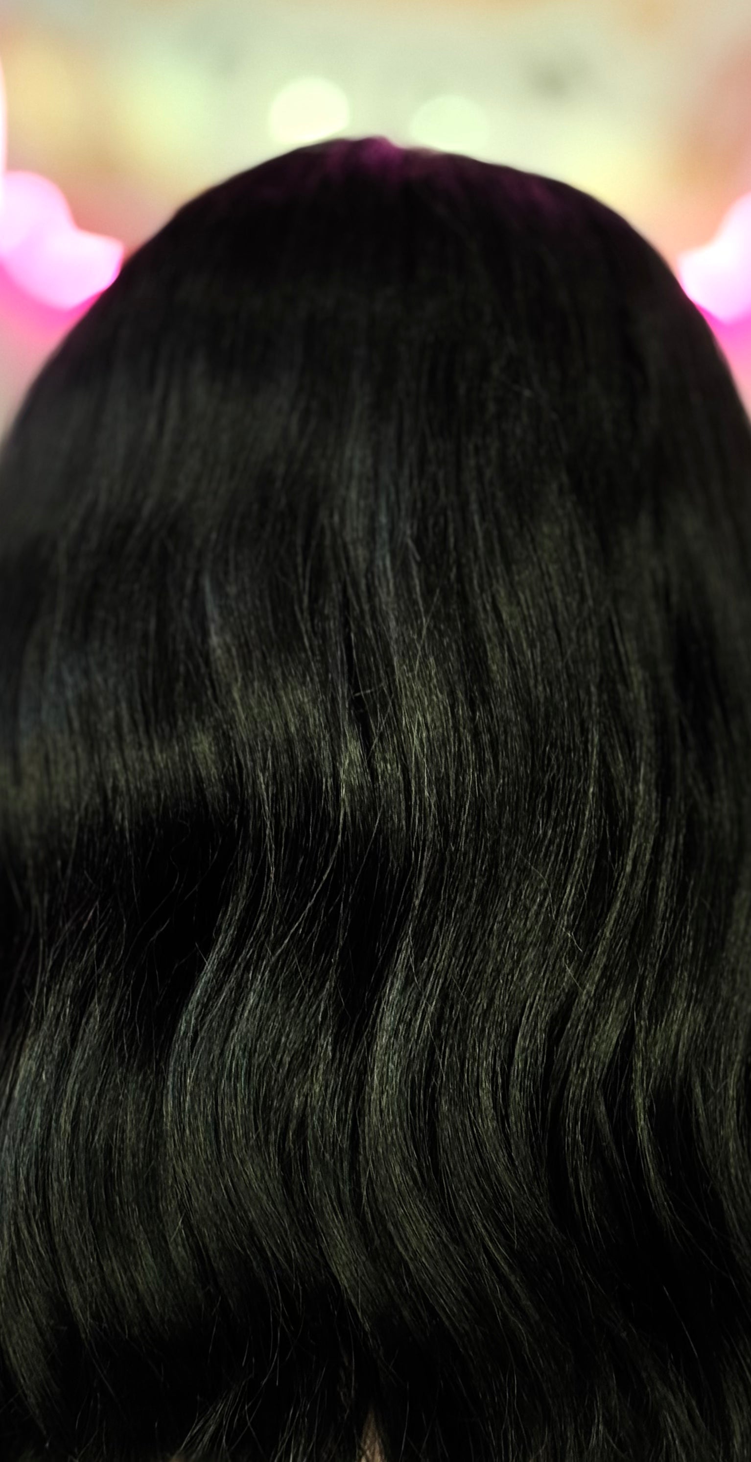 Peluca Cabello Sintetico~Fibra Premium-Negro.
