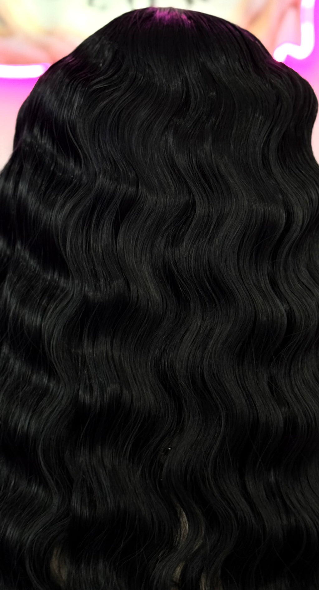 Peluca Cabello Sintetico~Fibra Premium-Negro.