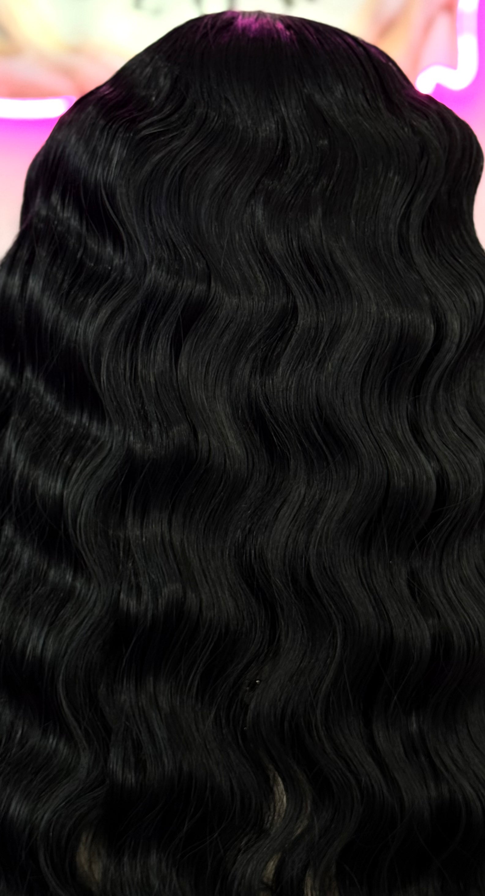 Peluca Cabello Sintetico~Fibra Premium-Negro.