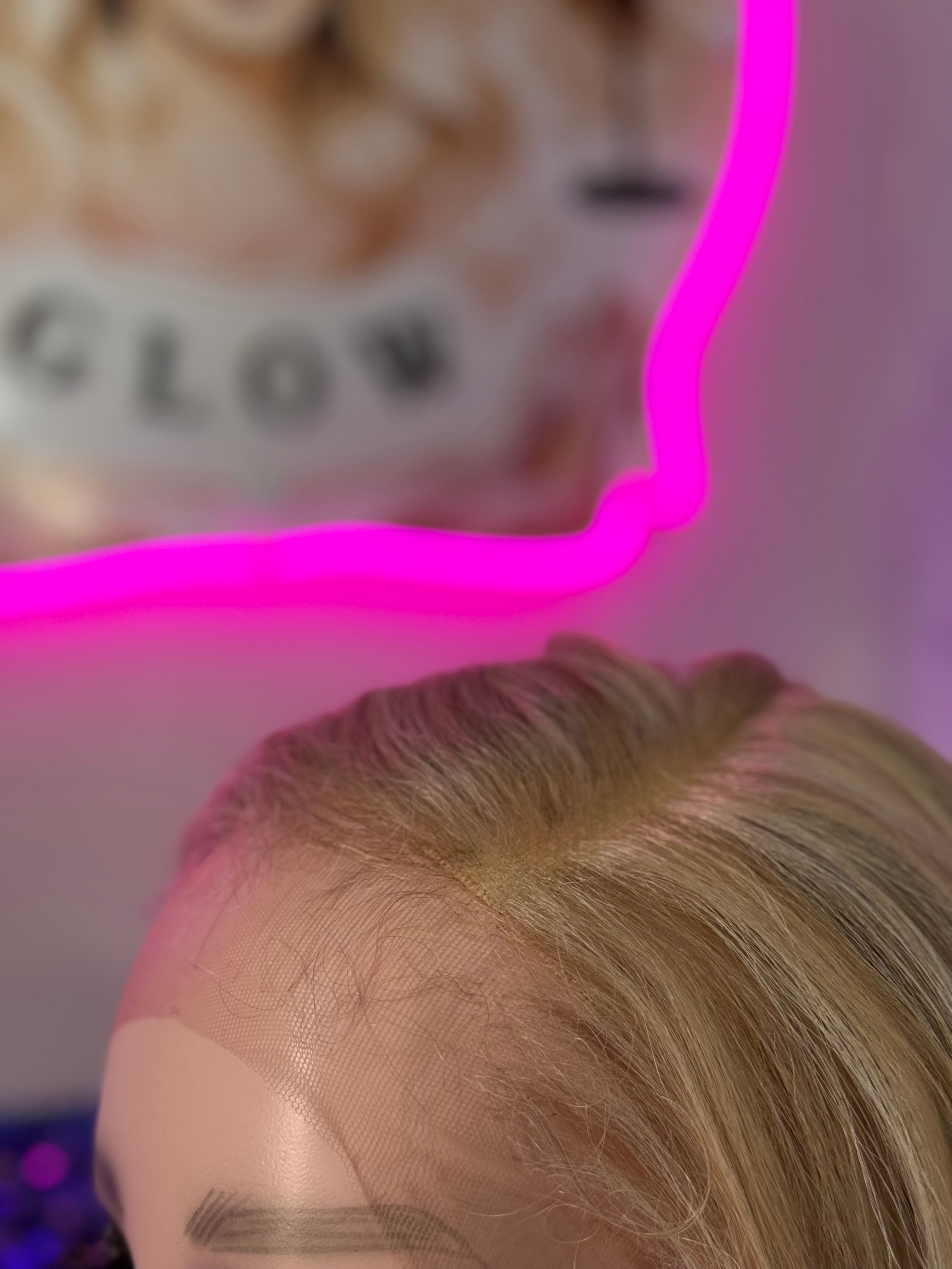 Peluca Natural 100% Cabello Humano-Rubio