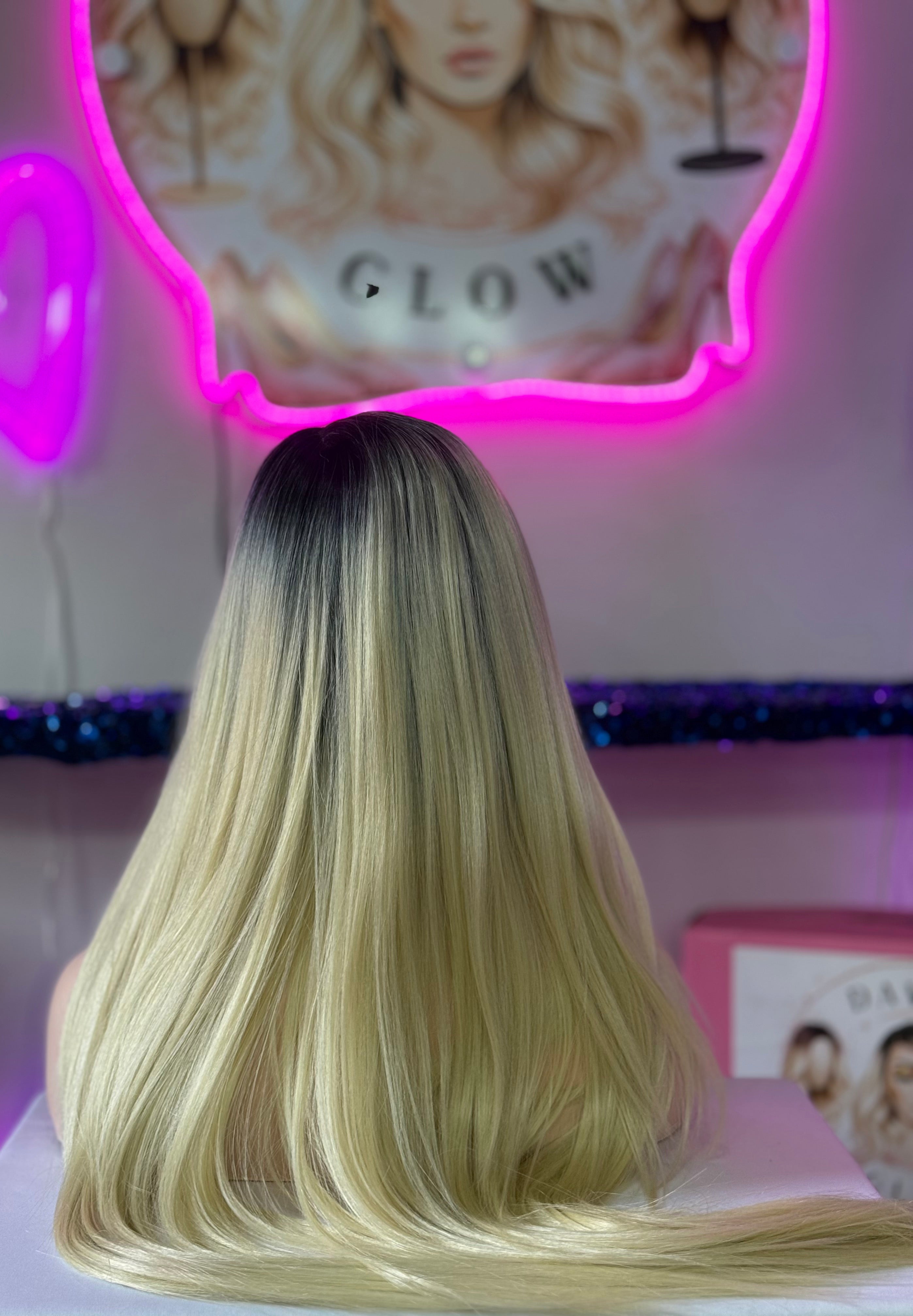 Peluca Natural 100% Cabello Humano-Rubio